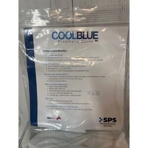 Cool blue prosthetic Socks 3ply sewn hole SZ 1,2 length 10-14 CB3HMSH2